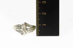 10K White Gold 0.25 Ctw Diamond Classic Wavy Statement Ring