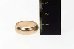 9K Yellow Gold 7.0mm Thick Rounded Soviet Wedding Band Ring