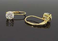 Diamond Solitaire Lever Back Earrings