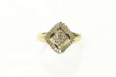 10K Yellow Gold 0.50 Ctw Diamond Squared Ballerina Cluster Ring