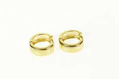14K Yellow Gold 15.8mm Classic Squared Simple Hoop Earrings