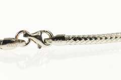 14K White Gold 2.8mm Woven Design Round Hollow Chain Necklace