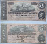 $ 5 & $ 20 Feb 17 1864 Series Confederate States Notes