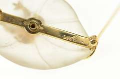 14K Yellow Gold Diamond Tree Dart Frog Camphor Glass Pin/Brooch