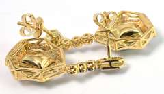 Glamorous Art Deco Emerald & Diamond Earrings in 18KT Yellow Gold