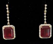Alluring Ruby With Diamond Earrings