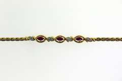 Sterling Silver Pink Sapphire and Diamond Bracelet