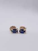 Blue Sapphire Earrings in 14kt Solid Yellow Gold