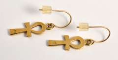 Fun 18k Ankh Dangle Earrings