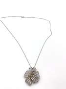 Cute Overlapping Flower Pendant Necklace in Sterling Silver