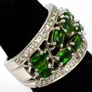 Vibrant Emerald & Topaz Ring in Sterling Silver