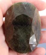 UNTREATED! Gigantic 678ct light and dark green toned Sapphire