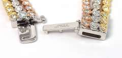 Incredible 5.56CTW Diamond 3-Strand Bracelet in 3-Tone 18KT Gold