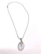 Unique Sterling Silver White Gemstone Necklace