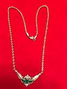 LADIES DIAMOND END EMERALD NECKLACE