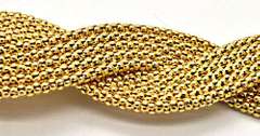 14 CARAT YELLOW GOLD 5 ROW TWISTED POPCORN BRACELET.