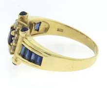 Handsome 18kt Blue Sapphire and Diamond Ring