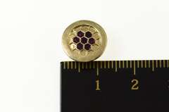 10K Yellow Gold Red Enamel Honeycomb Slide Bracelet Charm/Pendant