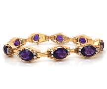 Gorgeous 18kt YG Amethyst and Diamond Bracelet