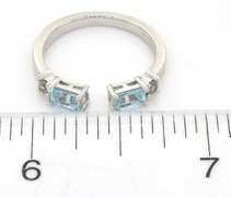 Sweet Aquamarine & Diamond Ring in Sterling Silver