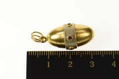 18K Yellow Gold 1940's Banded Egg Lozenge Statement Charm/Pendant