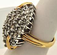 14K YELLOW GOLD LADIES DIAMOND RING WITH 4.5 CARATS OF DIAMONDS