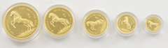 1990 Singapore Singold Horse Proof Set - 1/20 to 1 Oz .999 Gold
