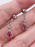 14kt Gold, Pink Sapphire, & Diamond Earrings
