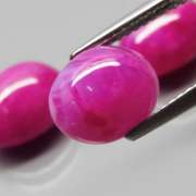 Heated only! 13.73ct top pinkish red Ruby cabochon set