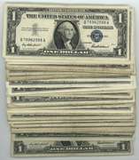 Large lot of 85 Series of 1957 $1 Silver Certificate notes