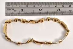 Stylish White & Yellow Gold Bracelet