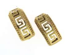 Gorgeous Yellow Gold Greek Key Earrings