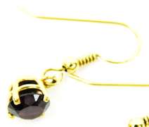 14K Dangly Garnet Earrings