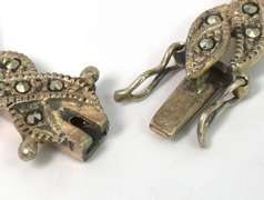 Edgy Marcasite-Studded Bracelet in Sterling Silver