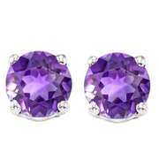 1.55 CT AMETHYST STERLING SILVER EARRINGS STUD