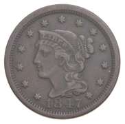 1847 Braided Hair Large Cent