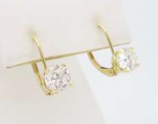 Diamond Solitaire Lever Back Earrings