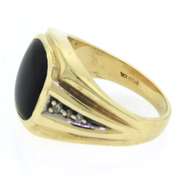 Men's Yellow Gold Black Onyx Signet Style Ring