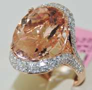 Enchanting Morganite and Diamond 14kt Ring