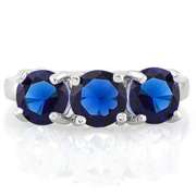 3 CARAT BLUE SAPPHIRE STERLING SILVER RING