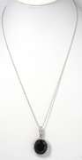 Entrancing Sapphire & Diamond Necklace in 14KT White Gold
