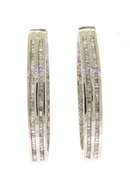 Dazzling White Gold 2cts Diamond Hoop Earrings