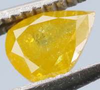 Rare .21ct pear cut yellow Diamond