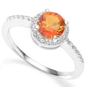 STERLING SILVER 0.82 CT AZOTIC GEMSTONE & DIAMOND COCKTAIL RING