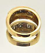 14KT YELLOW GOLD THREE DIAMONDS MEN'S RING/BAND