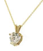 Fabulous Yellow Gold CZ Heart Shaped Pendant on Chain