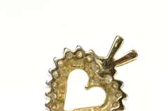 10K Yellow Gold Diamond Classic Heart Love Symbol Pendant