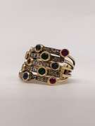 14kt Gold, Ruby, Emerald, Sapphire, & Diamond Ring
