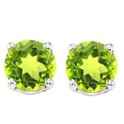 1.85 CT PERIDOT STERLING SILVER EARRINGS STUD