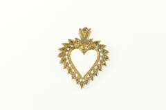 10K Yellow Gold Classic Diamond Heart Love Symbol Pendant